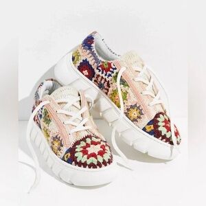 Free People Catch me if you can crochet sneakers 39 38 38.5 9 8 8.5 9.5